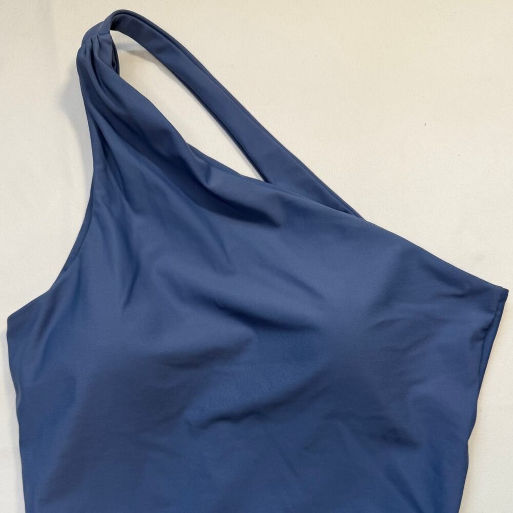 Summersalt Ruched Sidestroke One Shoulder Swimsuit Size 8 Blue One Piece - Picture 5 of 13